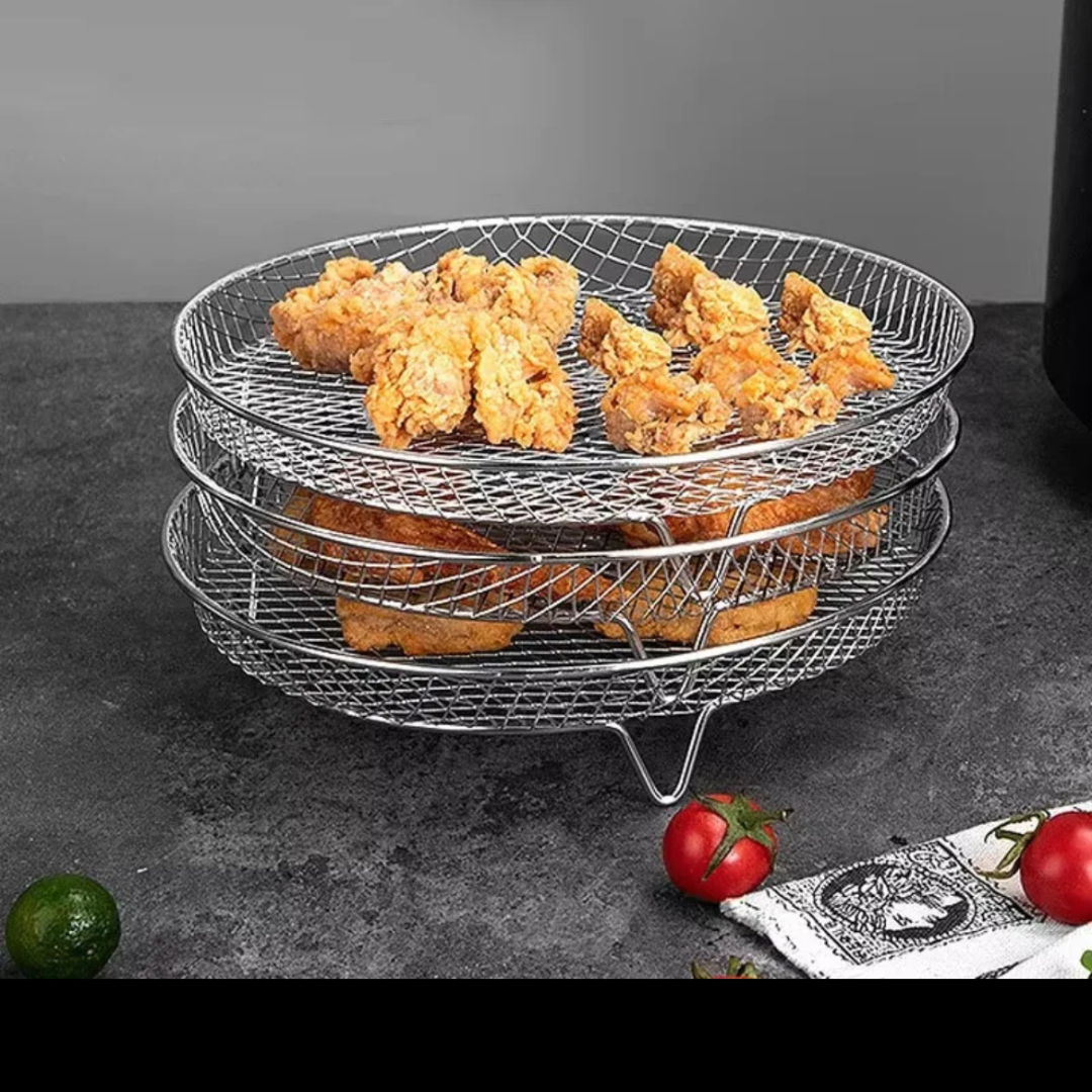 Stackable baskets for even air cooking (x3)