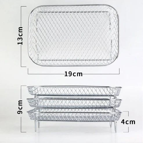 Stackable baskets for even air cooking (x3)