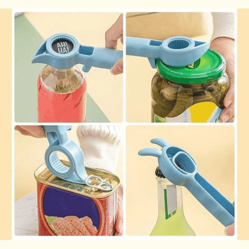 Apribottiglie e barattoli multifunzione 4 in 1