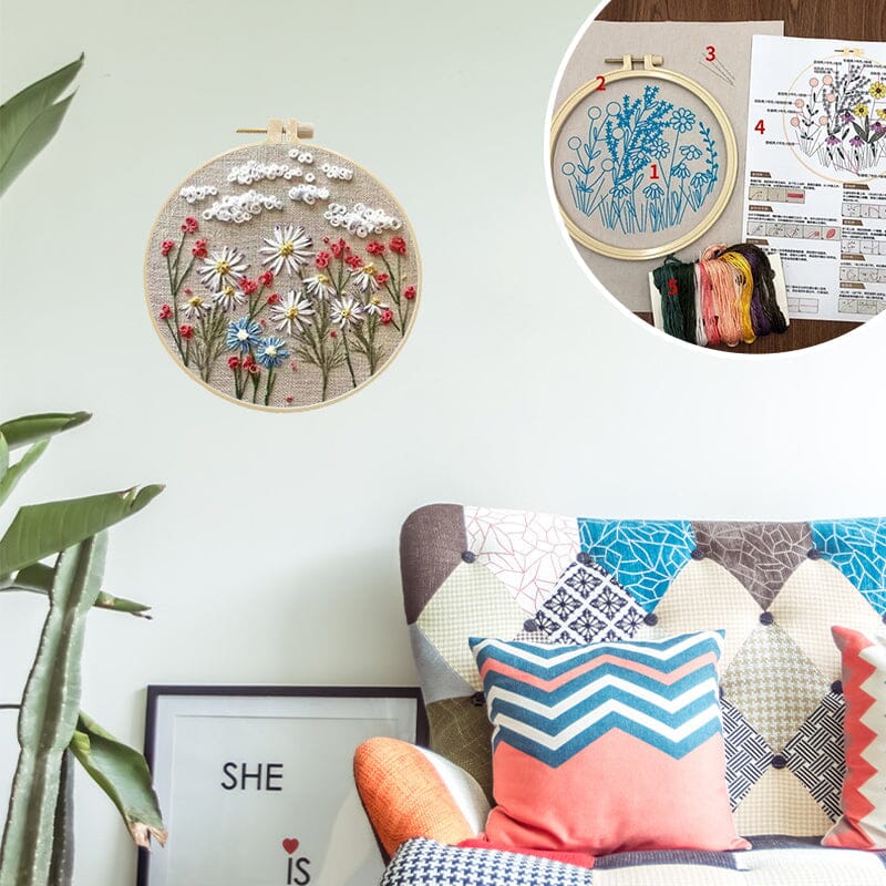 Kit de broderie floral pentru activități creative