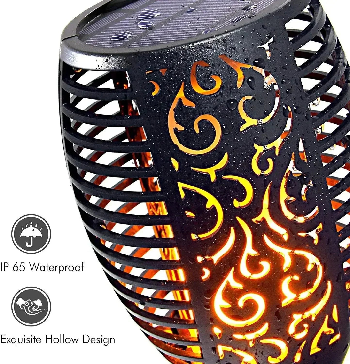 מנורת LED סולארית – להבה מציאותית ללא אש