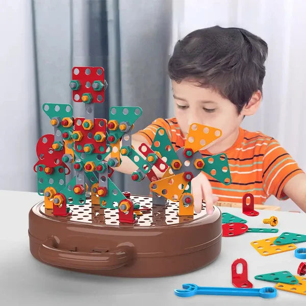 Juego de construcción educativo con taladro incluido