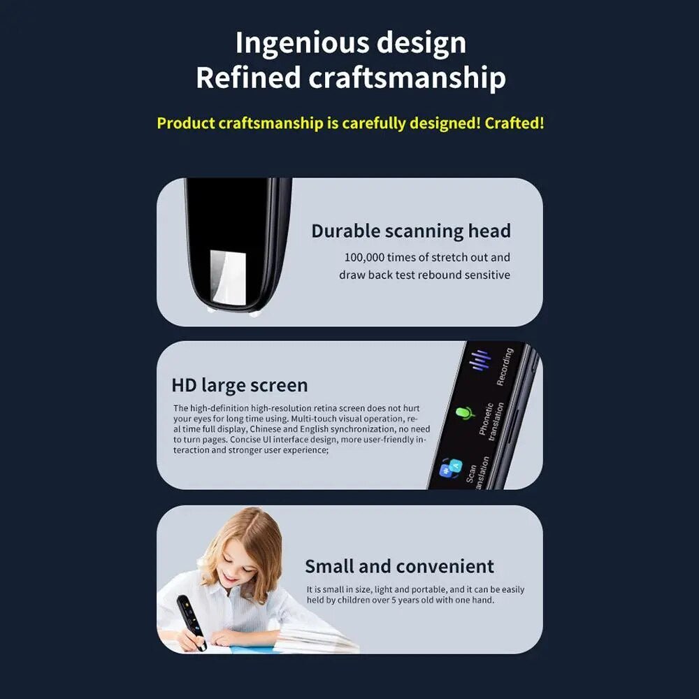 Multifunctional Translator Pen – Reading & Translation of 112 Languages in Real Time
