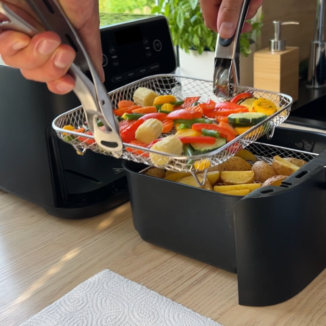 Stackable baskets for even air cooking (x3)