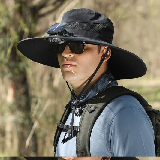 Sombrero con ventilador solar integrado 
