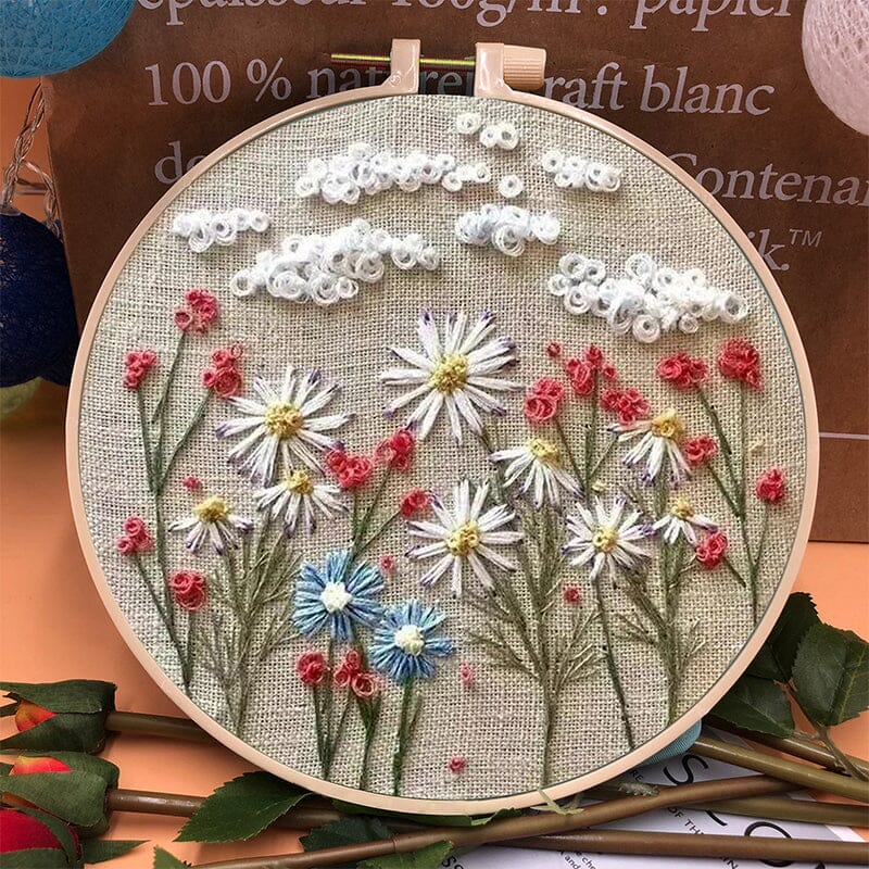 クリエイティブな趣味のためのフラワー刺繍キット 
