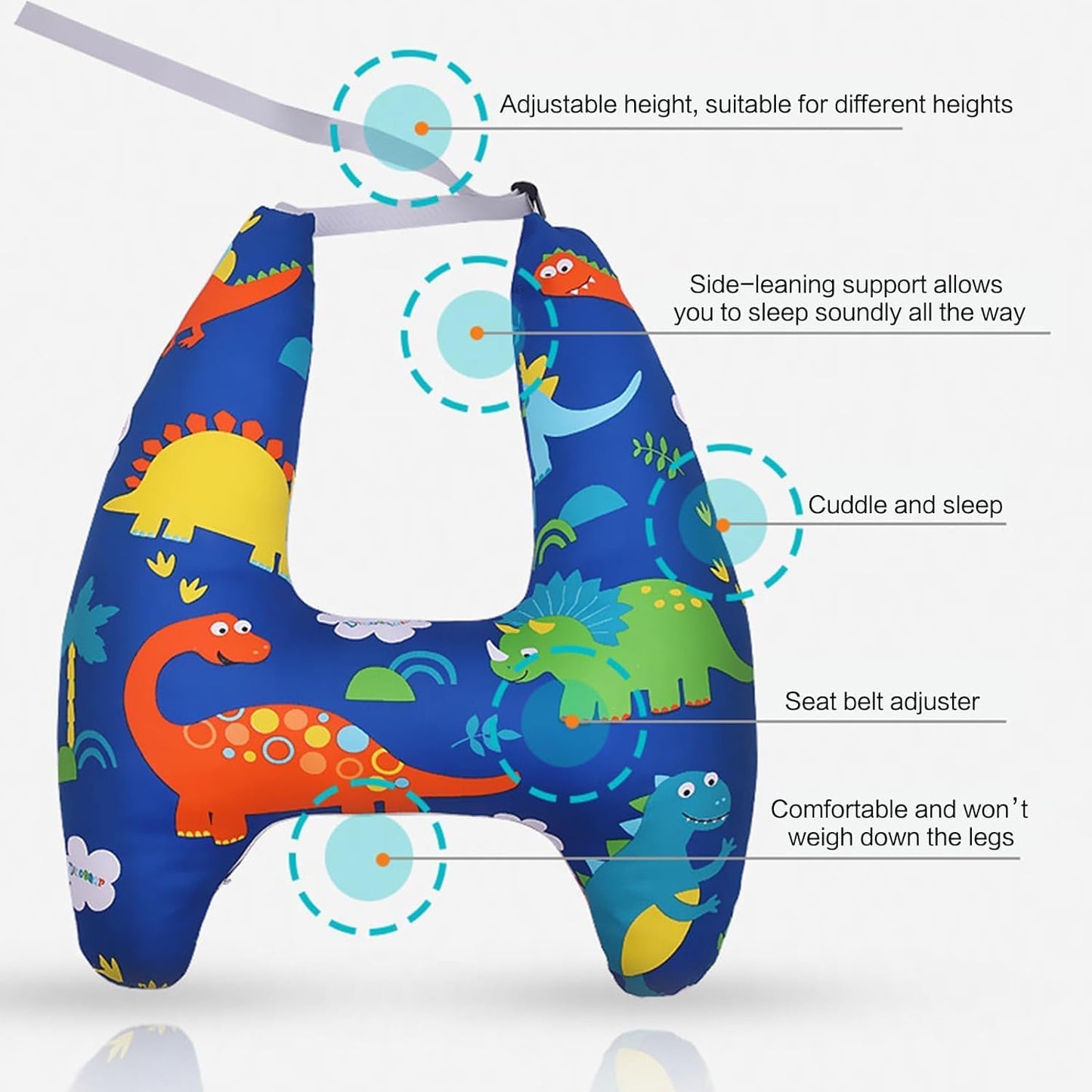 Cojín de viaje para niños con soporte seguro 