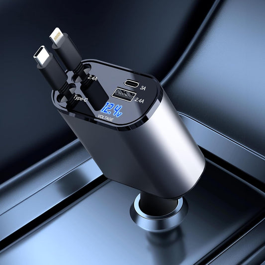 Nopean auton laturi, jossa on älykäs kaksois-USB-portti 4-in-1