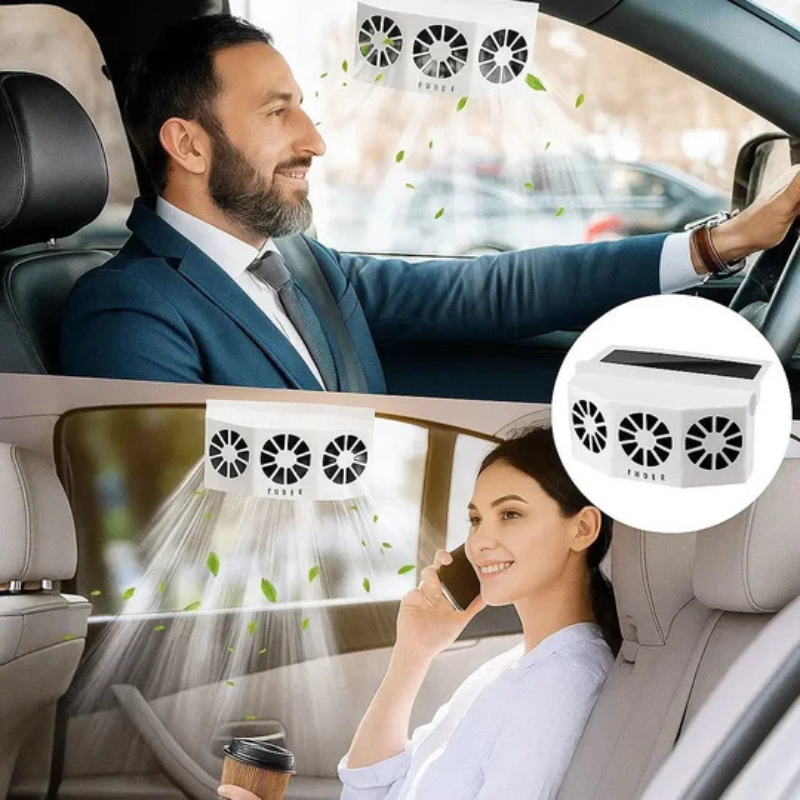 車用ソーラーファン USB充電対応