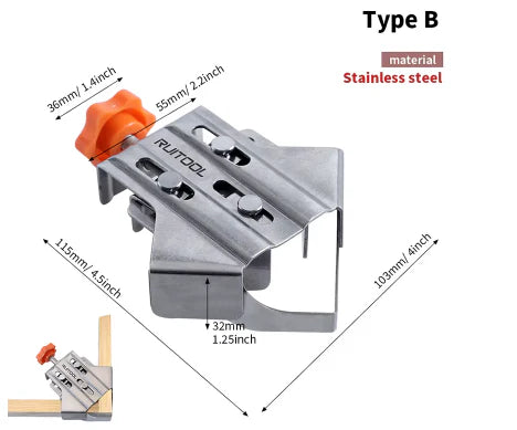 Morsa ad angolo 90° per assemblaggi in legno precisi 